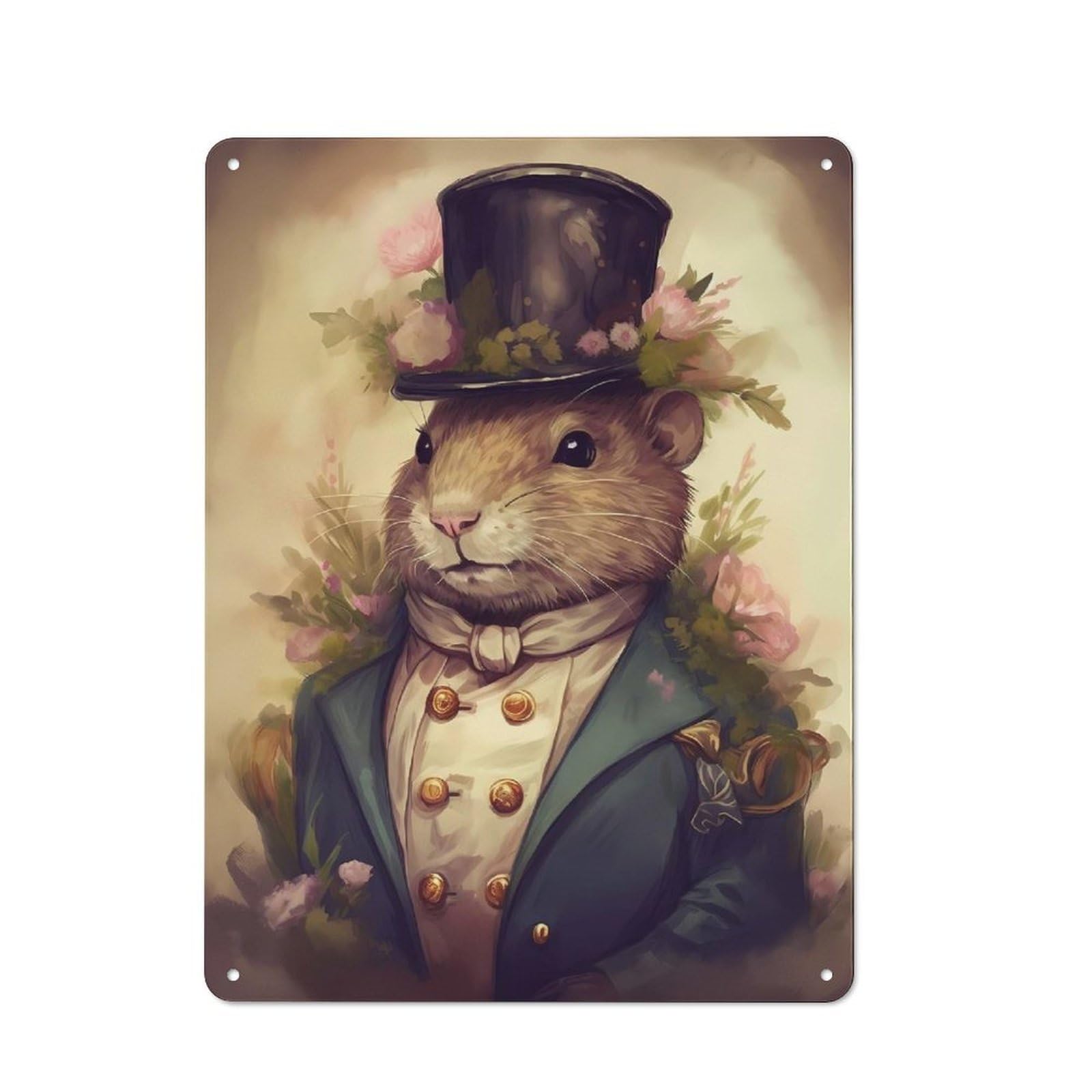 Junmoney Style-20 Tin Sign 40X30cm With Beaver Popular For Garage Wall, Vintage Decor, A Housewarming Gift For Fans Of Vintage Interiors