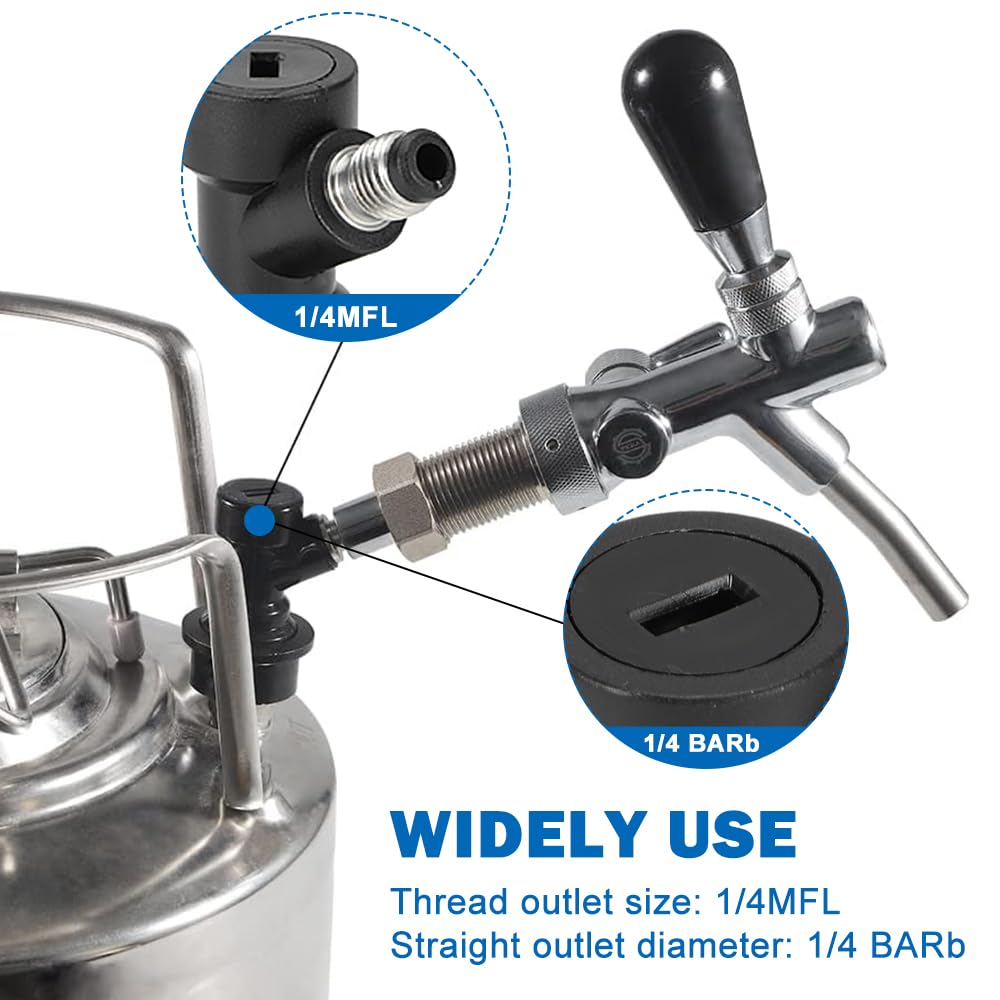 Kit de déconnexion à bille, 2pcs 1/4" Ball Lock MFL Gas&Liquid Beer Keg Disconnects Set pour connecteurs de liquide Homebrew Beer Soda Keg