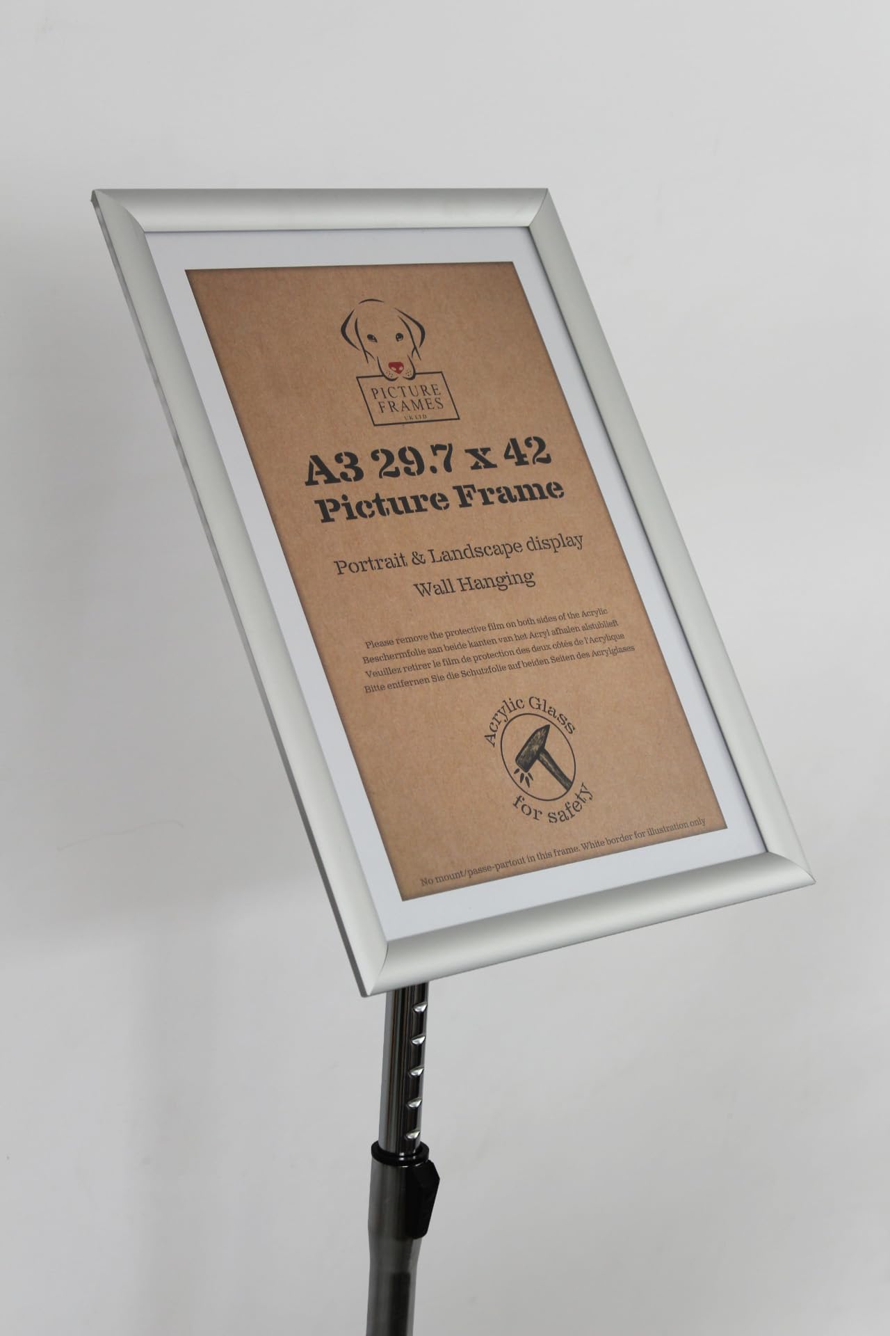 COSTWAY Infostandaard A4 2-delige set, informatiestandaard, in hoogte verstelbaar, affichestandaard, klantenstopper, presentatiestandaard, reclamestandaard, posterstandaard, standaard (zilver