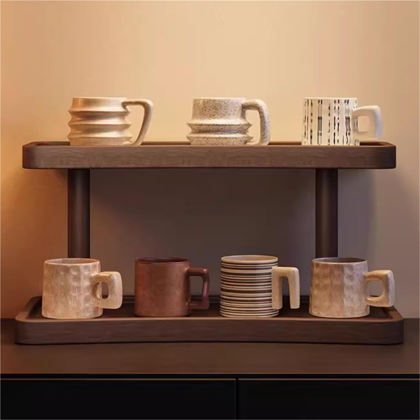 B3F7M4R9J2 Porta Tazze Portabicchieri da tavolo, portaoggetti, tazza tè, controsoffitto(Piccolo)