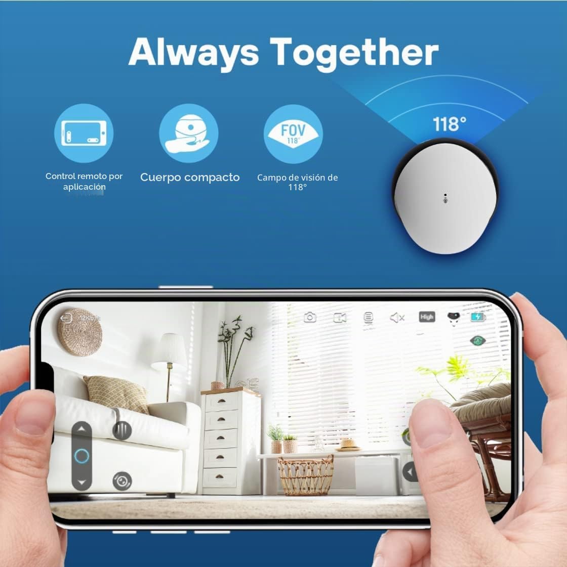 Enabot Móvil Cámara de Vigilancia WiFi Interior inalámbrica,1080P FHD Cámaras de Vigilancia,Visión Nocturna,Audio Bidireccional,Detección de Movimiento,Control Remoto,óptima para Bebé/Mascota/Anciano