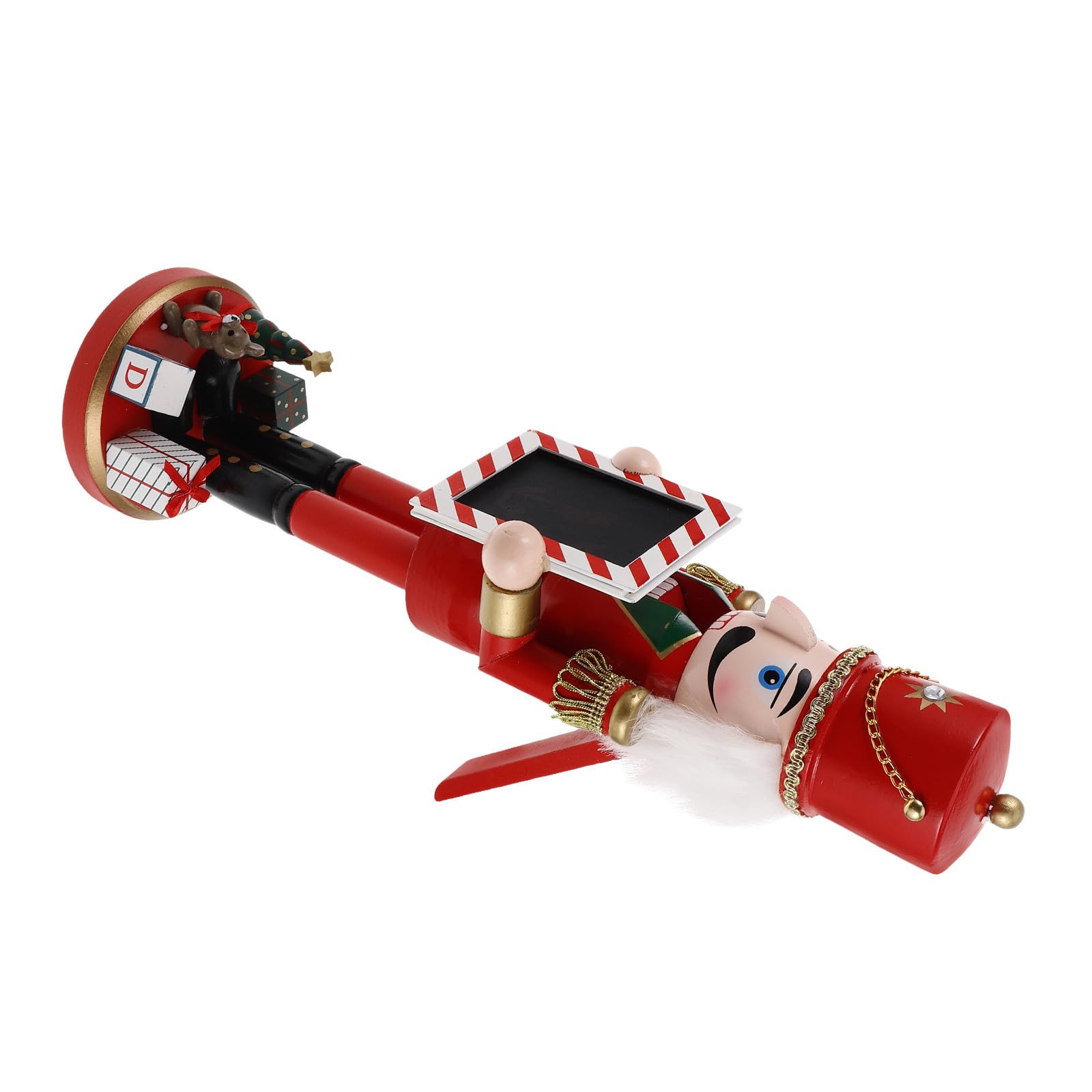 Figurine en bois rouge de Noël pour décorer une table de fête chaleureuse
