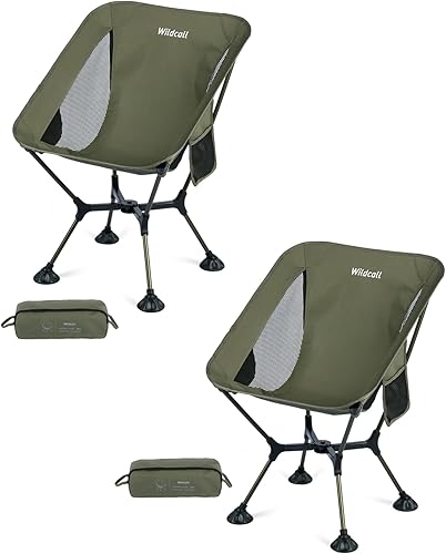 Miniatura 10 de WildCall Silla de camping compacta ultraligera con marco de configuración rápida Silla de playa con pies grandes antihundimiento 1 azul,1 X Negro,2