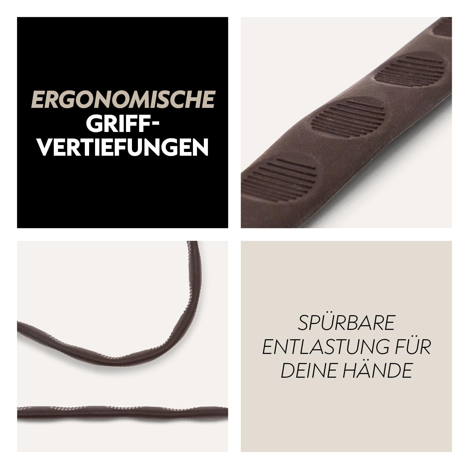 SUNRIDE redini in Gomma Kris Magna® per Cavallo (ProControl) – impugnature ergonomiche – Vera Pelle – Antiscivolo – con Ganci per testiera e fermamartingala (Marrone, Full)