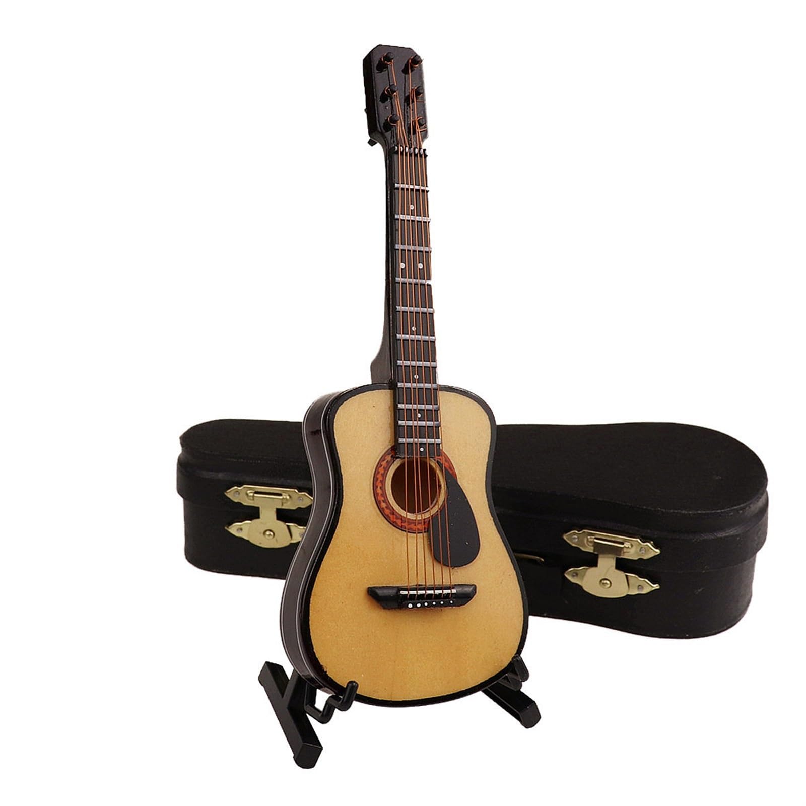 Mini Modelo de Instrumento Musical Mini Instrumento Golpeador Modelo De Guitarra Folk Adornos Instrumento Musical En Miniatura Regalos Creativos(E16CM)