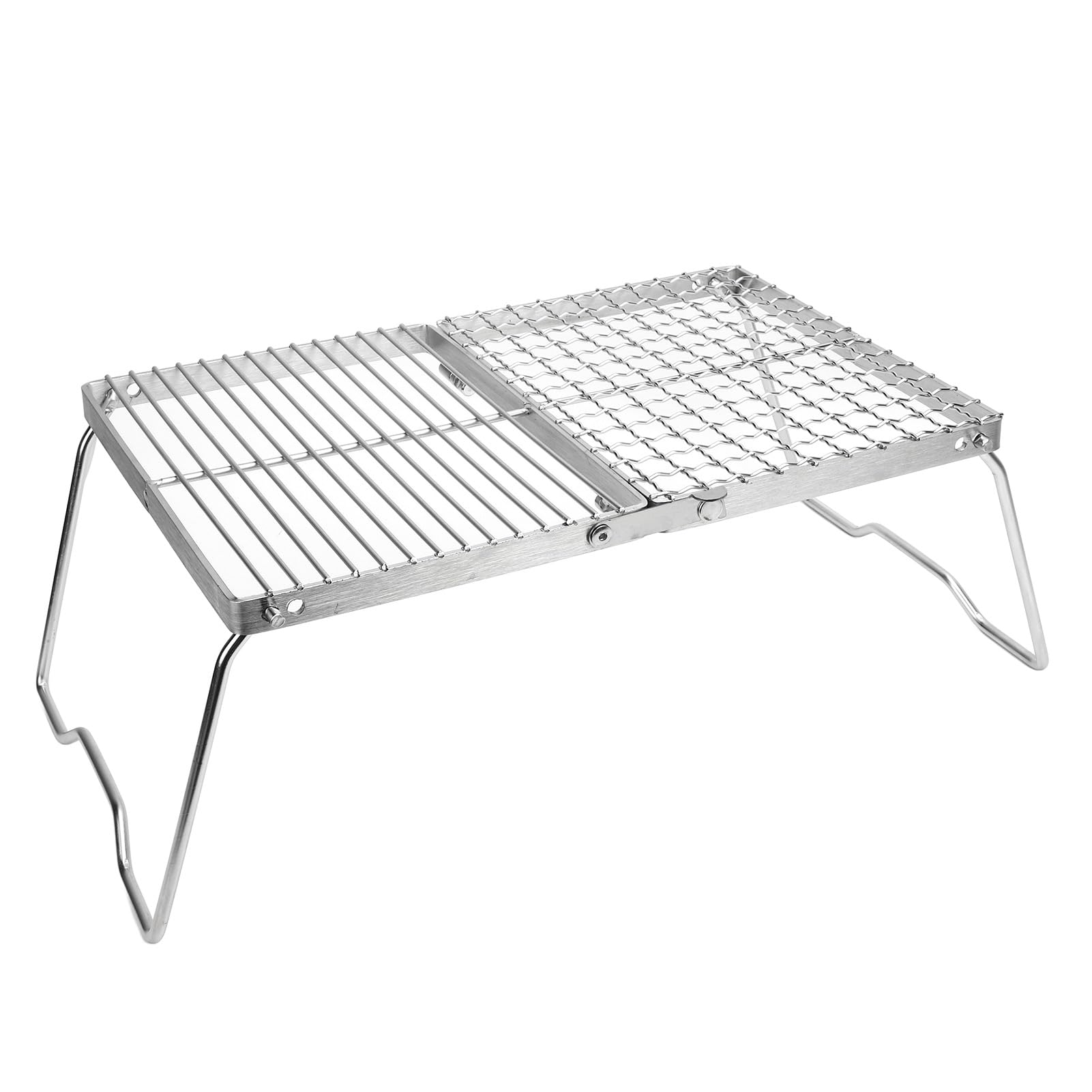 HURRISE Portable Camping GrillFolding, Stainless Steel, Heavy Duty, for Picnics BBQs HikingIncludes Storage Bag with 304 Stainless Steel Material