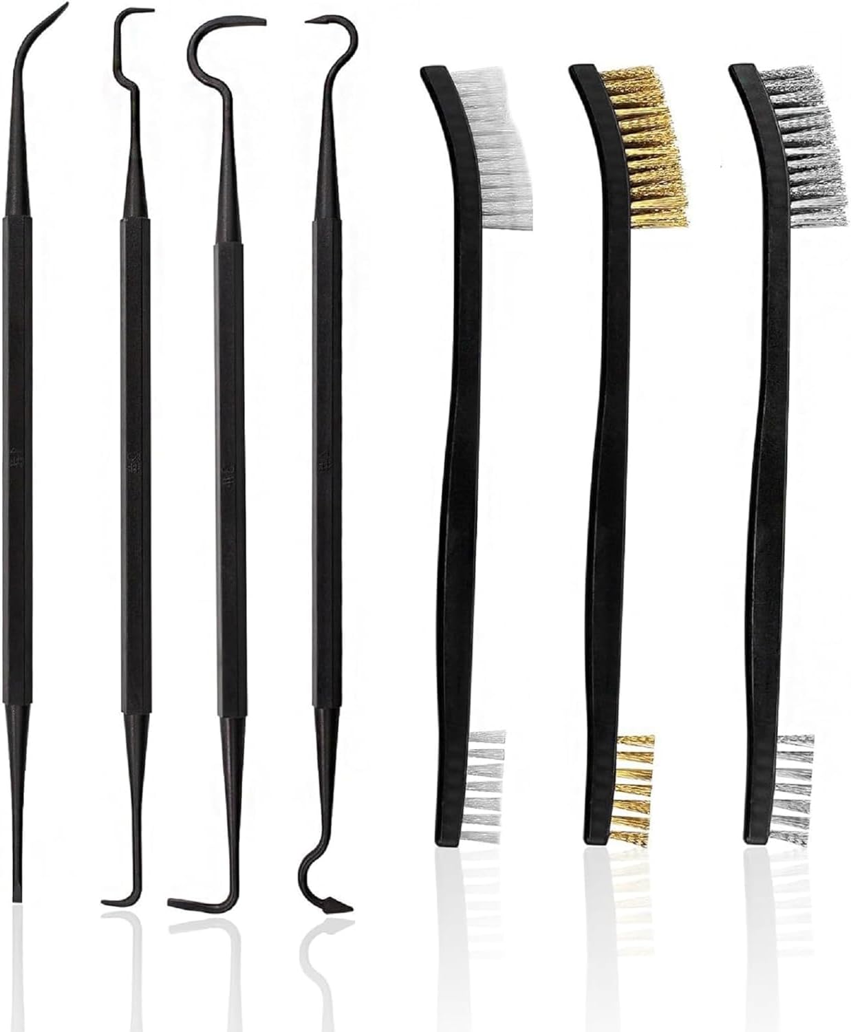 Cepillos de Alambre Limpieza Kit,7 Piezas Cepillos Metálicos,Herramientas de Limpieza para Limpiar Escoria de Soldadura y Óxido