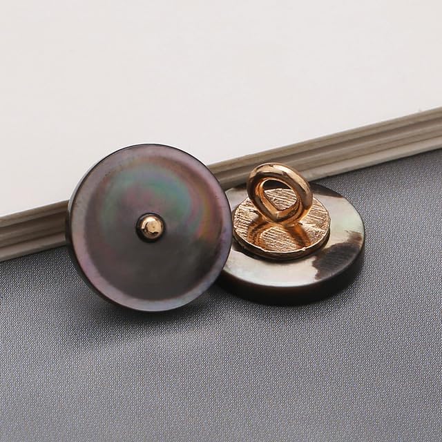 Black Shell Button RAEF 10pcs Black Shell Natural Shell Button Mother of Pearl Round Metal ...