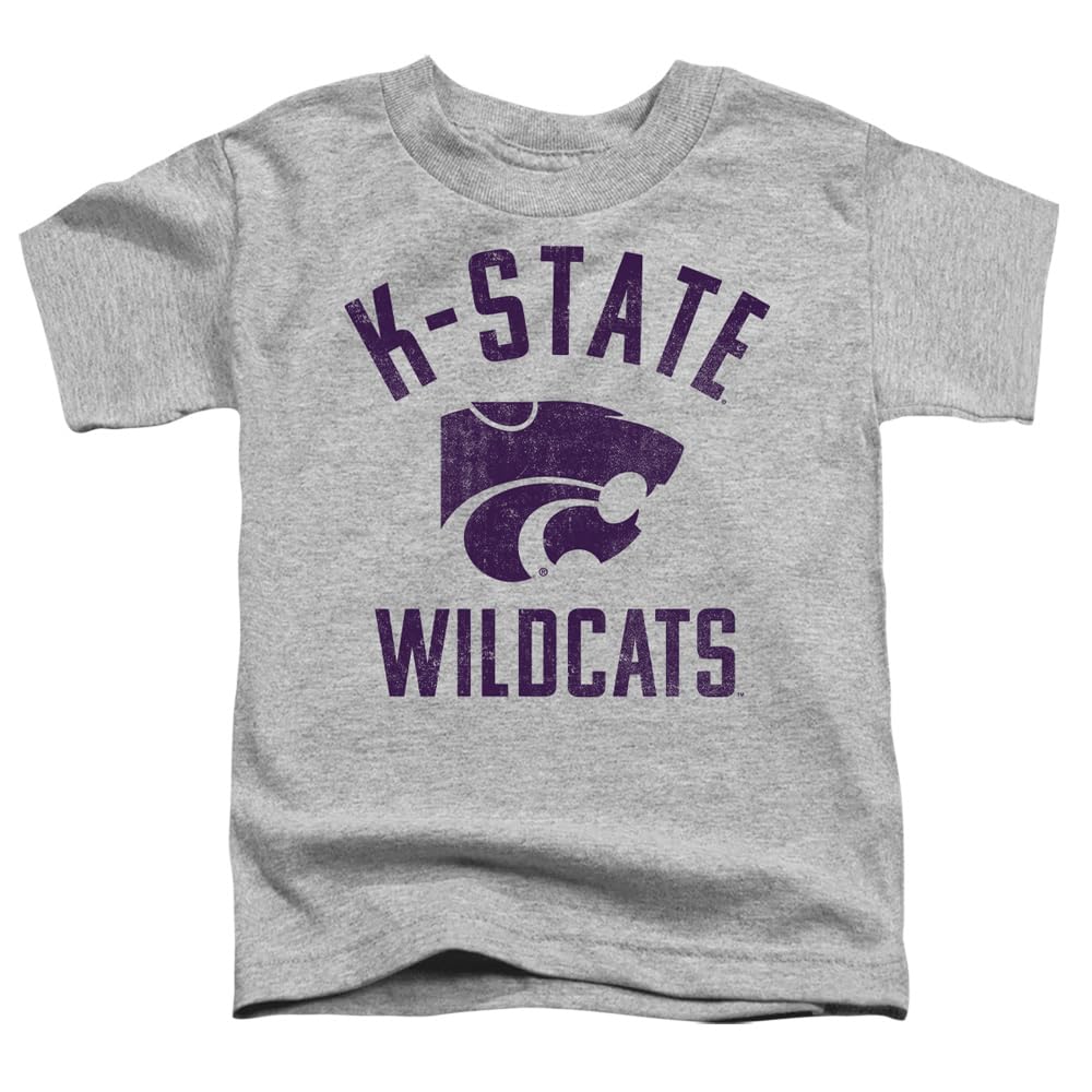 Kansas State University Official Wildcats Logo Unisex Toddler T Shirt,Athletic Heather, 2