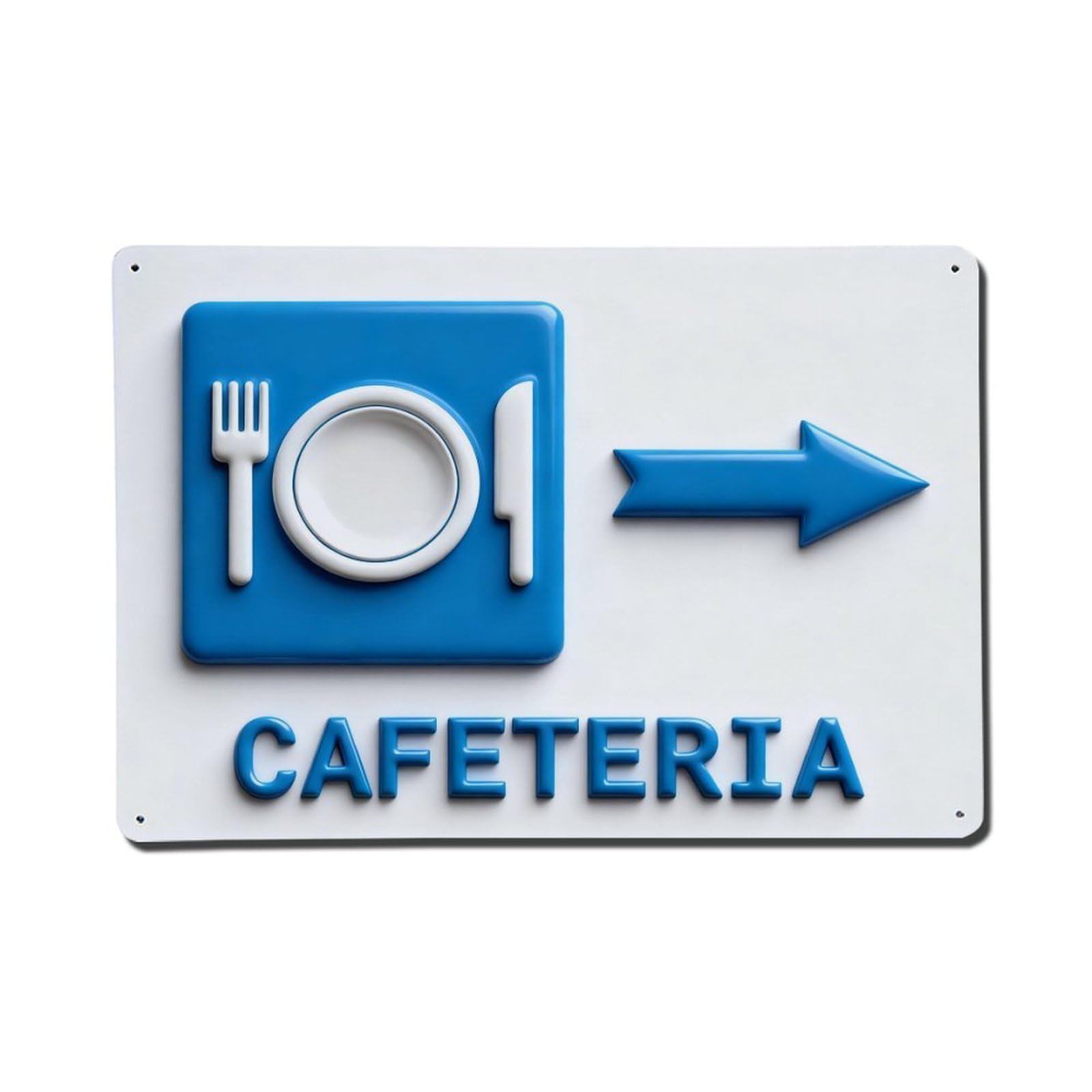 Iageret Vintage Blue Square Plate Fork Knife Arrow Cafeteria Metal Tin Sign Retro Wall Decor, Bar Garage Cafe Kitchen Home Wall Art Poster Decoration 8X12inches
