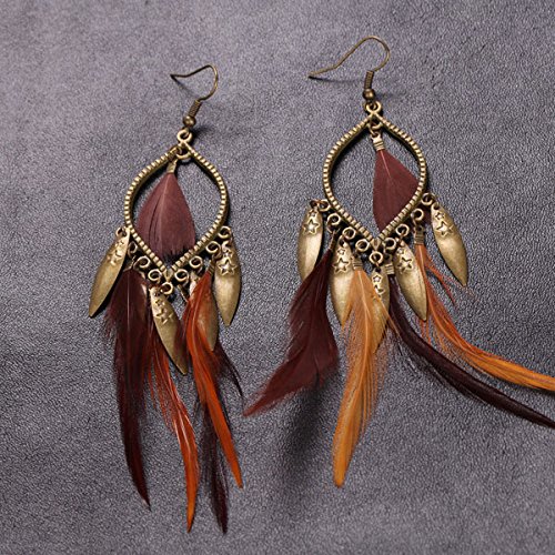 Fashion Women Vintage Bohe Feather Earrings for Christmas Xmas Jewelry Women2