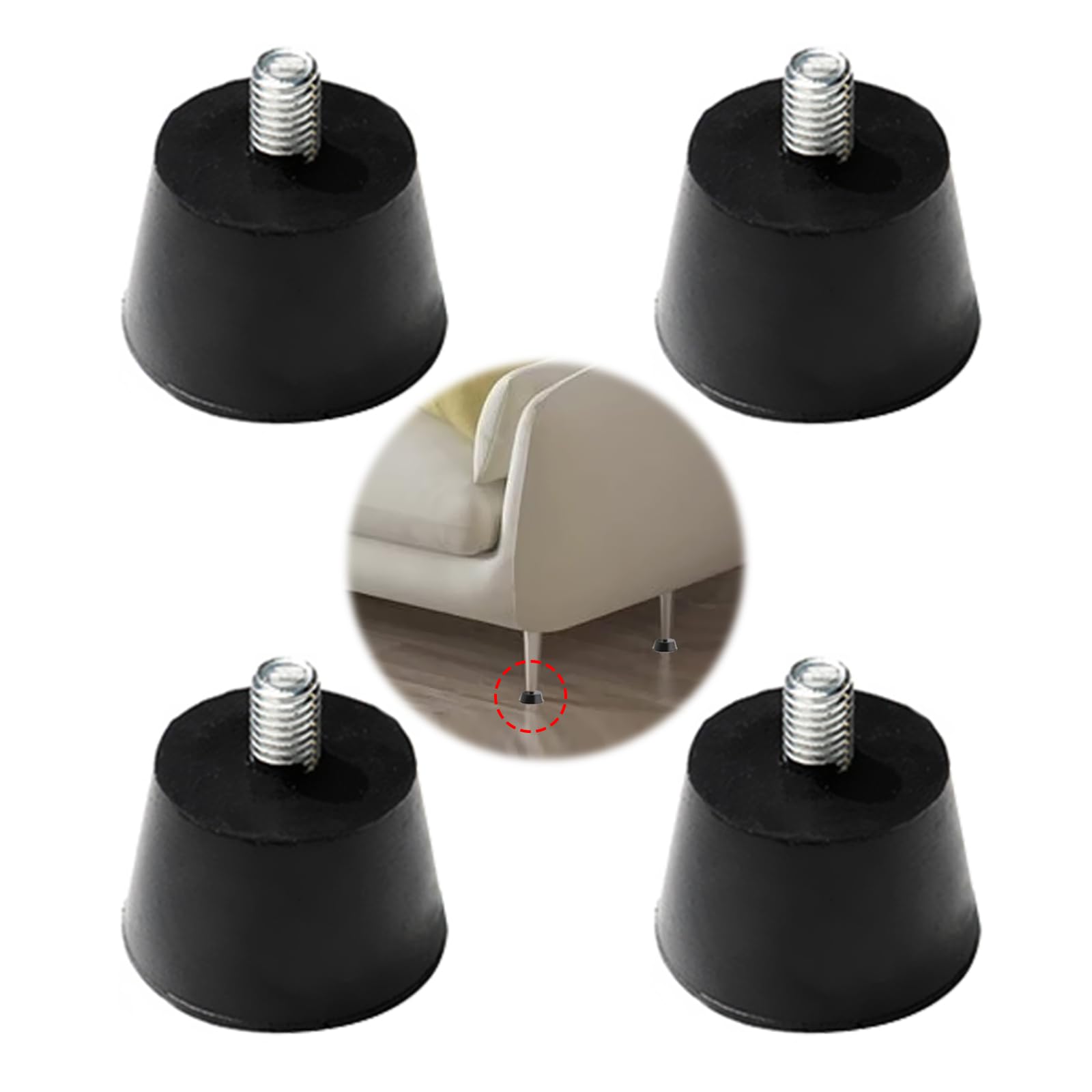 Gommifuß 30x15 Mm Per Attrezzi 24 Piedini In Gomma Con Inserti Acciaio 30x15mm - Per Mobili, Casse, Attrezzi, Adam Hall 4901 Gomma Con Inserto Acciaio - Foto 6