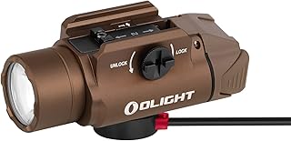 OLIGHT PL-3R Valkyrie 1500 Lumens LED Rechargeable Tactical Flashlight, Compact Rail-Mounted Light with Built-in Battery, Adjustable Key-Block for 1913 Picatinny, GL Style(Desert Tan)