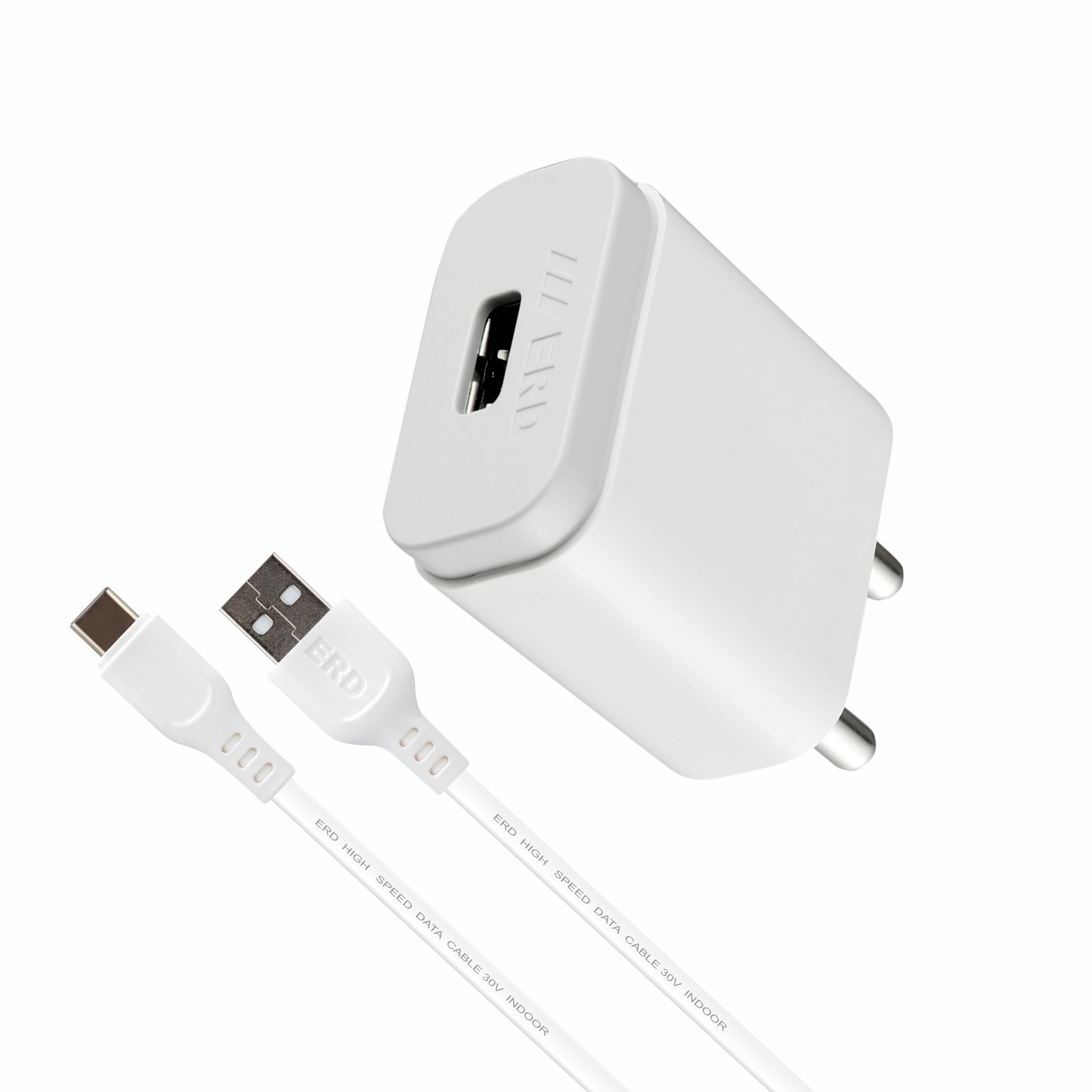 ERD TC-11, 5V-1Amp Wall Charger Adapter Single USB-A with 1Mtr. USB-C Cable, Universal Compatibility (All iOS & Android Devices), 2.0 Data Transfer Speed, White (B0D94BHC3V) Amazon Price History, Amazon Price Tracker