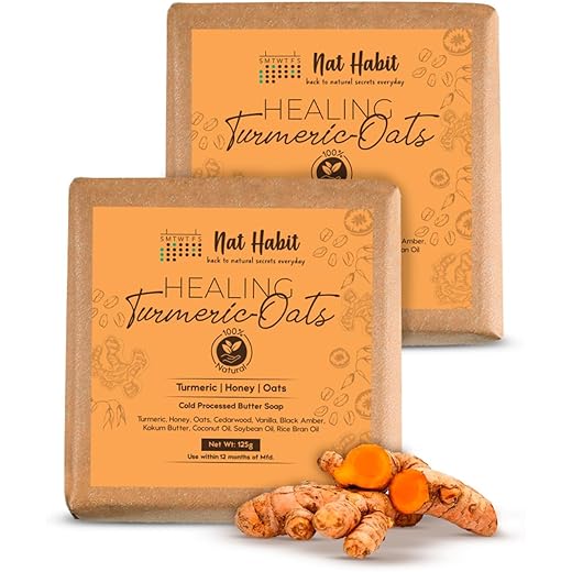 Nat Habit Turmeric Oats Bath Butter Soap 125g x 2