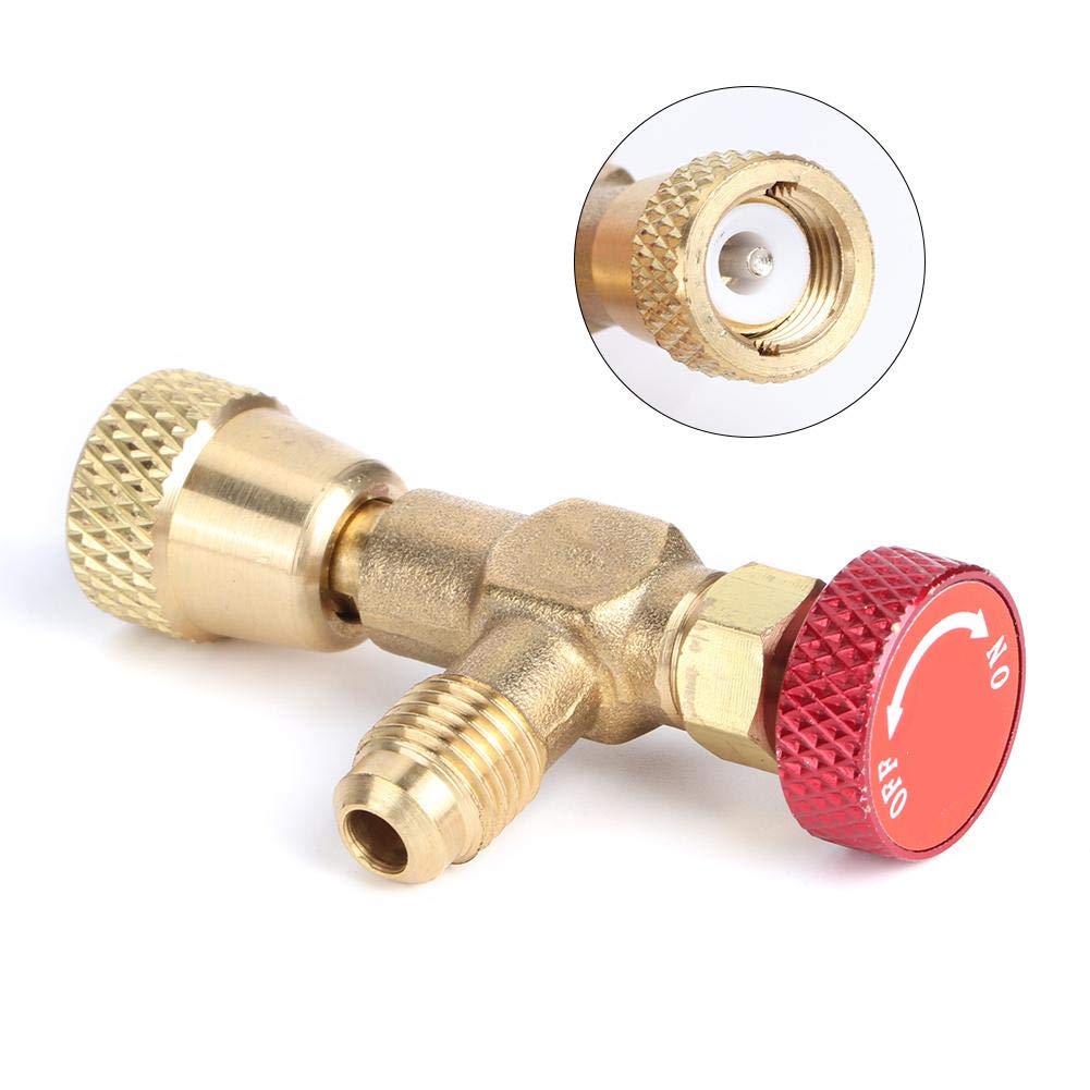 Soupape De Sécurité Coudée à 90 En Cuivre Pour Climatiseur R22 Avec Adaptateur Pour Ajout De Fluor~p179786366