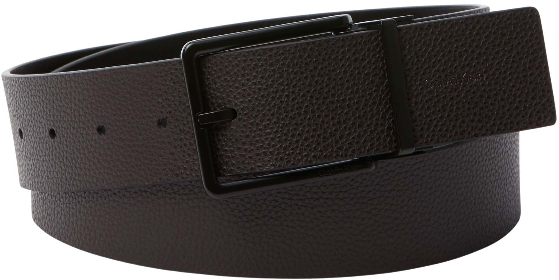 Calvin Klein Cinturón Hombre Smooth 4,0 cm con hebilla de pasador, Multicolor (Black/Ck Dark Brown/Matte Black), 115 cm