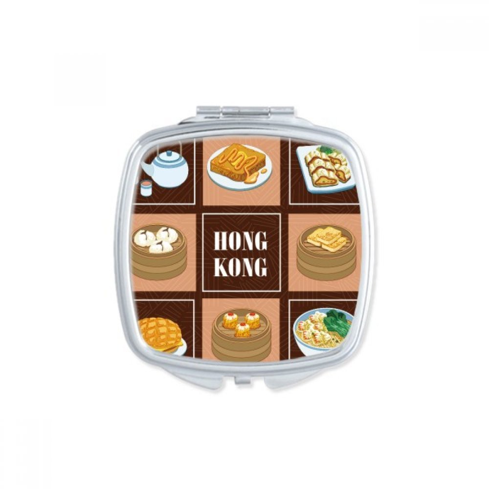 Miroir de poche compact en cœur Hong Kong lieux célèbres cadeau portable multicolore DIYthinker