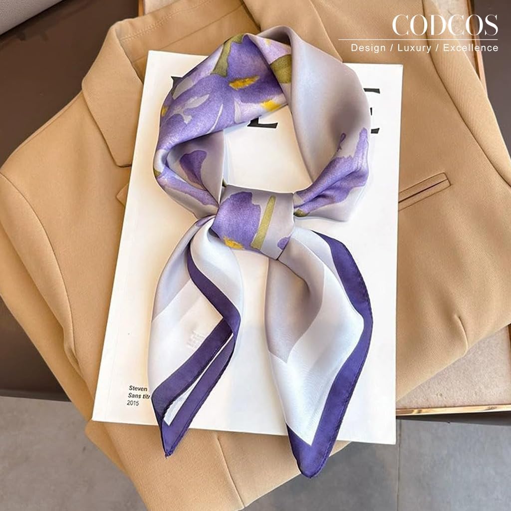 27.5 Inch Silk Feeling Scarf for Women Square Satin Head Scarf Hair Wrap Bandana - Image 2