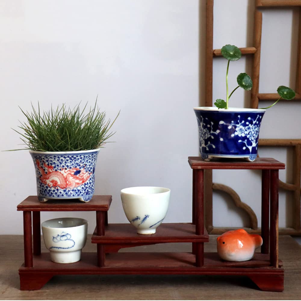 Jingdezhen Chinoiserie Keramik handbemalt blau und weiß Porzellan Pflaumenblüte Spargel Sukkulenten Bonsai Zimmerpflanze Topf Dekoration Dekoration