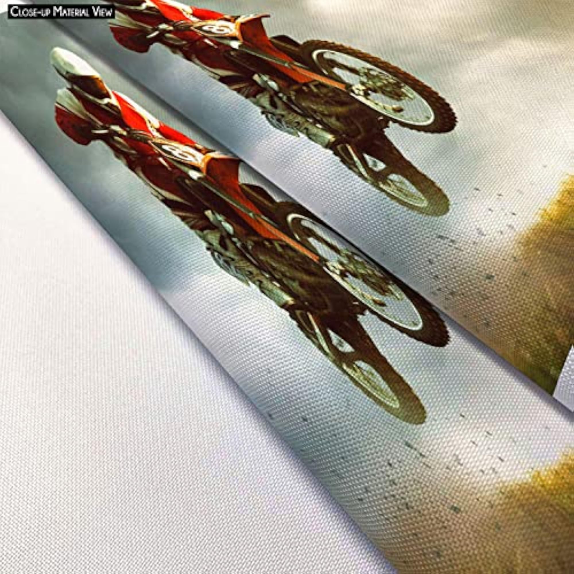 Biker Making A Stunt Canvas Fabric Tapestry Wall Hanging