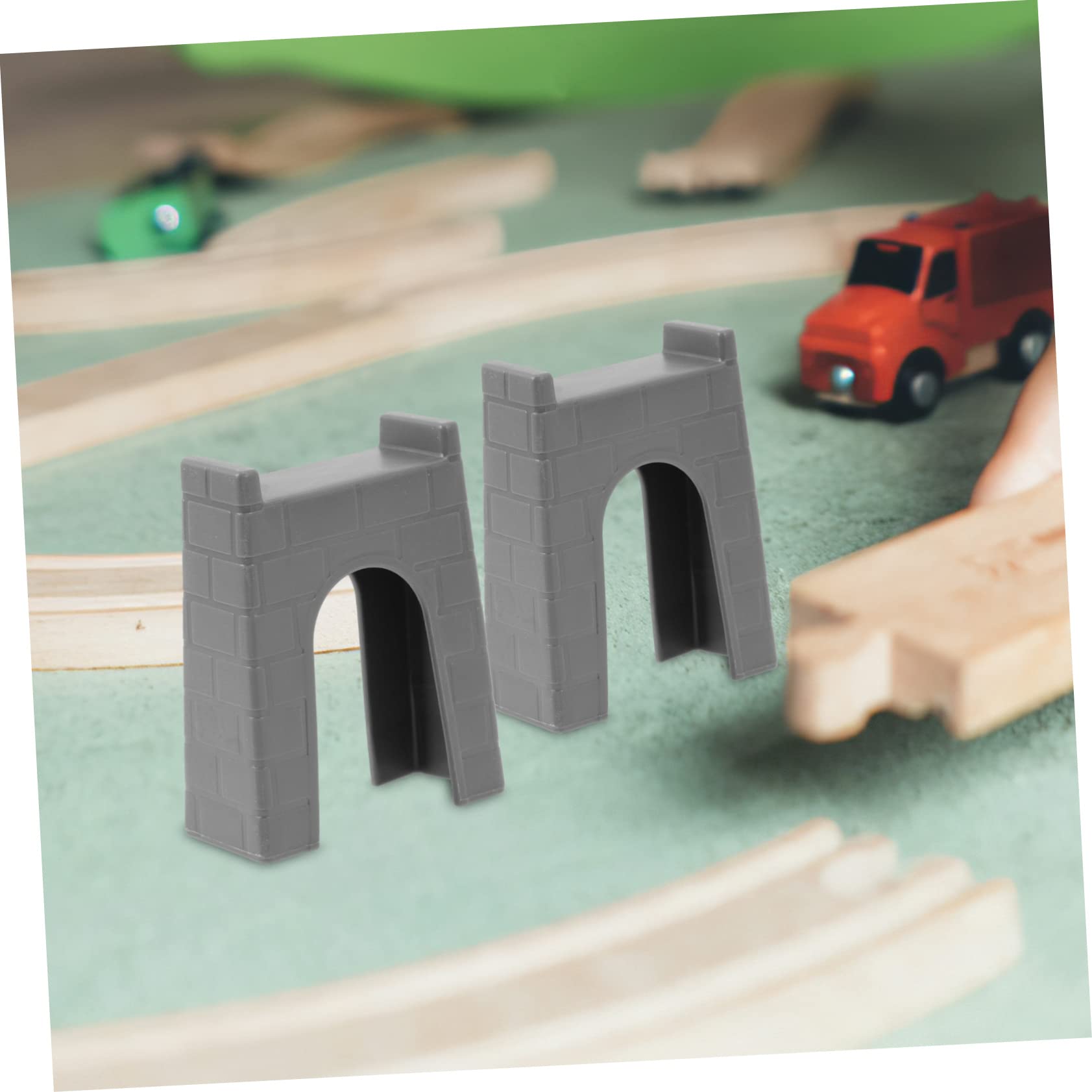 Toyvian 2sets Toy Train Track Accessories Bridge Support Risers for Kids Pretend Play 6pcs*2