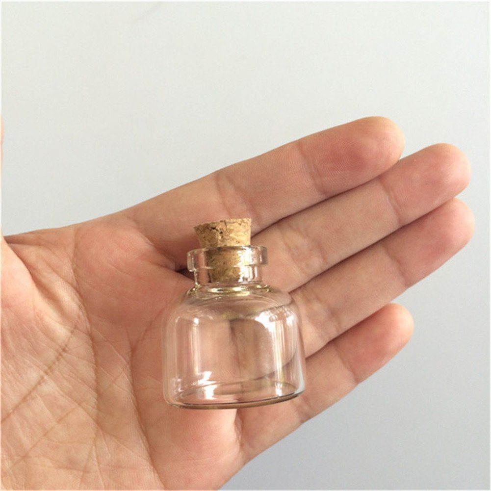 10ml Mini Glass Bottles Cork Empty Cute Transparent Glass Bottle Jars Vials 12 Units (12, 10ml)