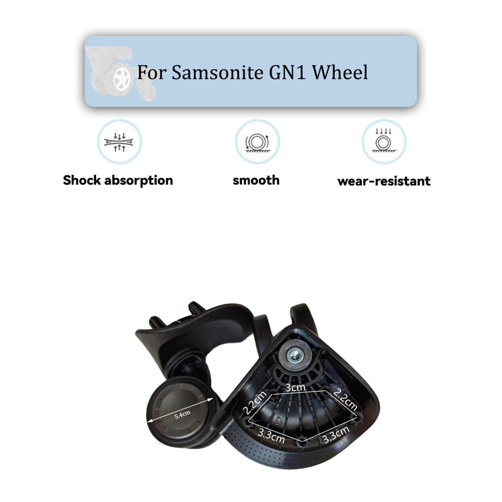 2pc Universal Rad Schwarz Ersatz Koffer Rotierenden Stille Glatte Stoßdämpfende Rad Zubehör Räder | Upgrade your luggage with silent, smooth-rolling universal wheels. Easy to install.