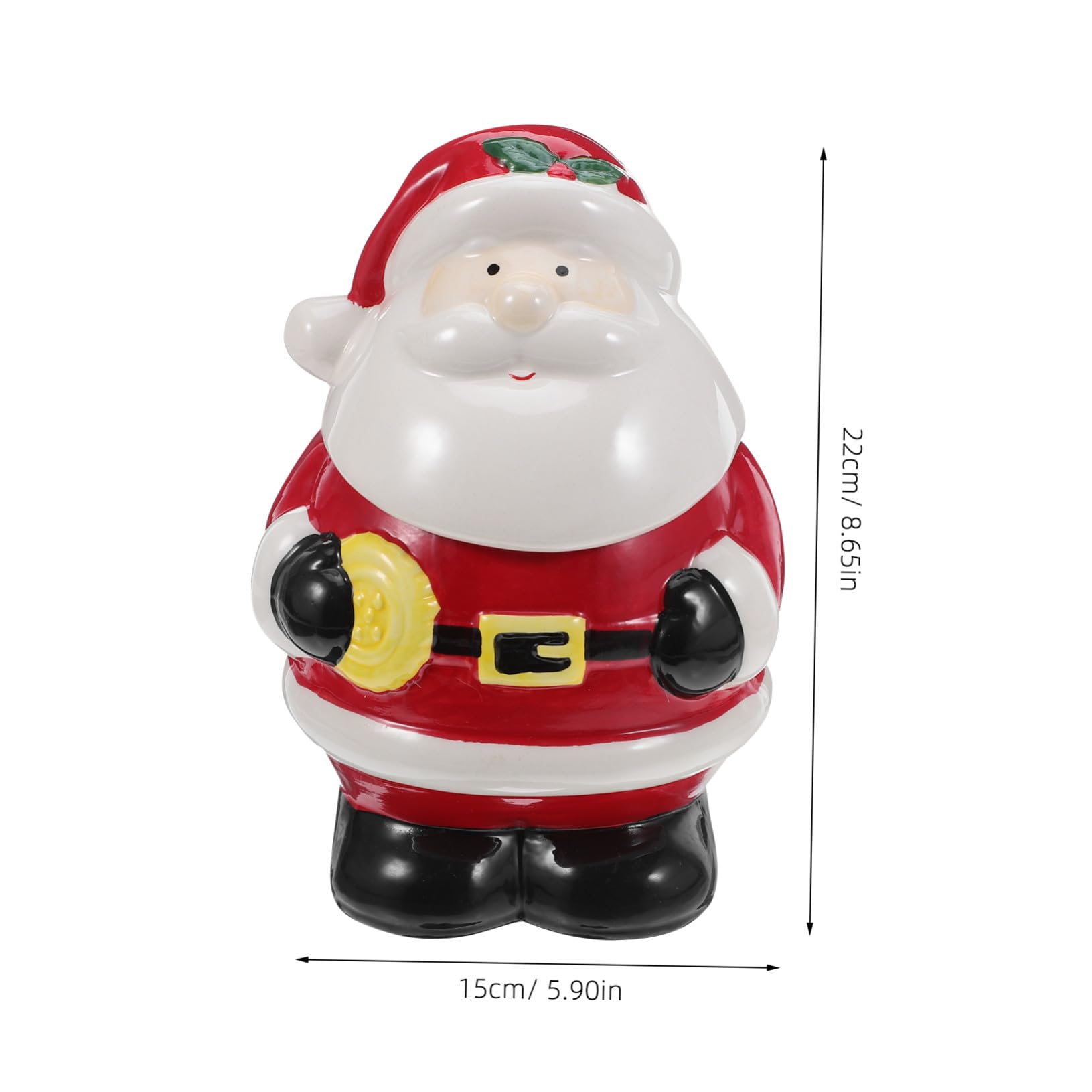 ULTECHNOVO Barattolo Biscotti Natalizio in Ceramica con Coperchio Contenitore Piccolo Babbo Natale per Caramelle Biscotti Dolci Decorazione da Tavolo per Feste di Natale Vaso Porta Snack