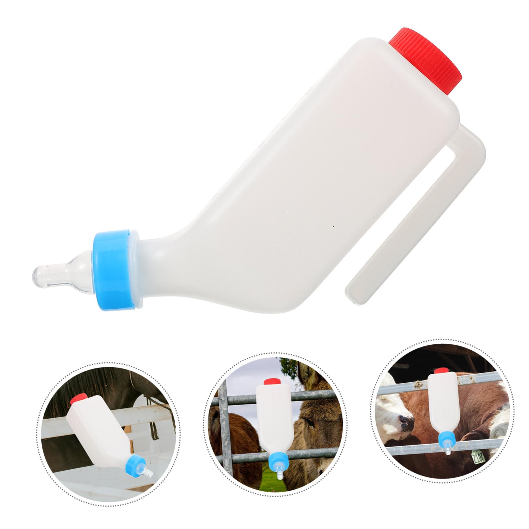 BESPORTBLE 5 Piezas Botella De Pet Cerdito Pequeña Botella De Leche De Ganado Biberón Para Terneros Biberón Para Ovejas Contenedor De Alimentación De Mascotas El Plastico