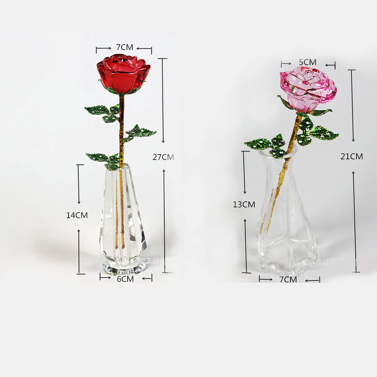 Amazon｜クリスタルローズ 一輪の薔薇 人工クリスタル ギフト