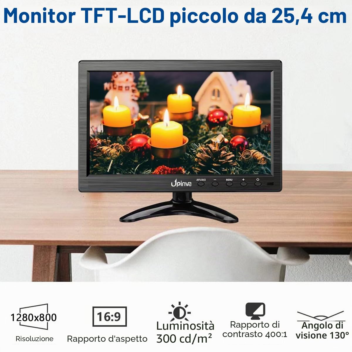 10.1 pollici Monitor CCTV Display Sicurezza Schermo telecamera di sicurezza Multifunzione HDMI AV BNC VGA Ingresso interfaccia USB monitor del computer Risoluzione 1280X800