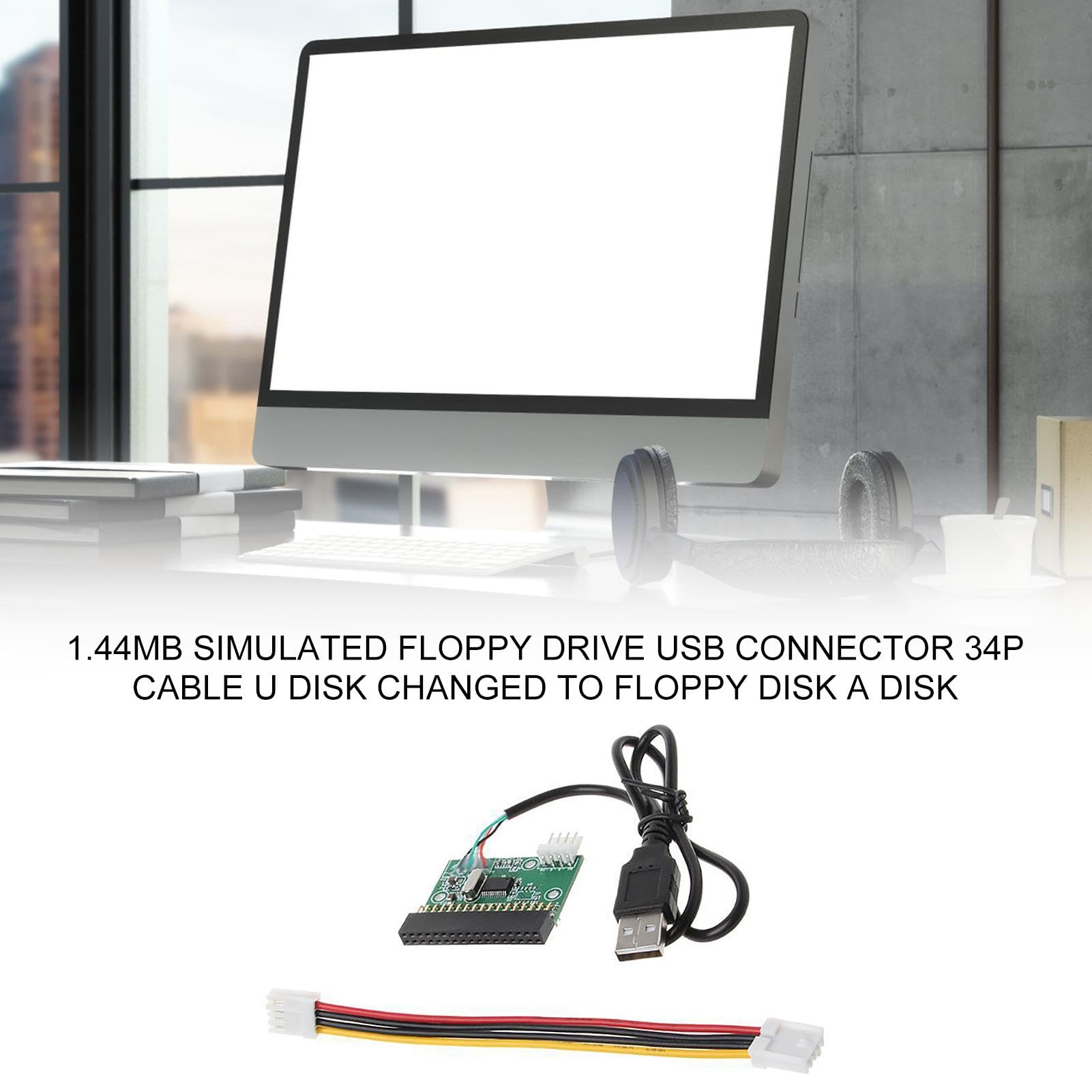 Générique Lecteur de Disquette Externe USB 1,44 Mo - Adaptateur pour Ordinateurs Portables avec Connecteur USB A