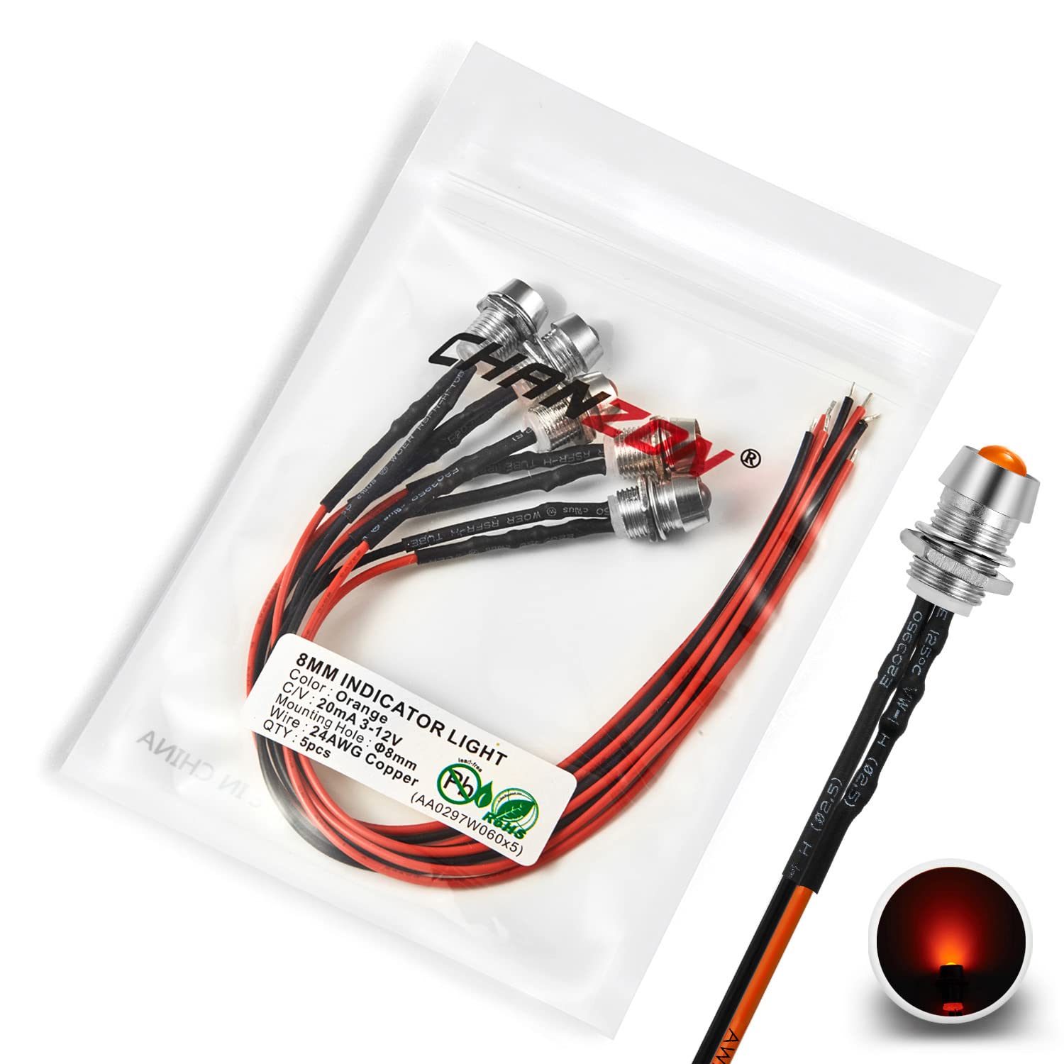 Luci LED 3v-6v Pre-cablate 10 LED Ambra Pre-cablati 3mm, 6V - Perfetti Per Progetti Fai-da-te, Già Con Resistenza Integrata! Luce Per Capanna Presepe - Foto 5