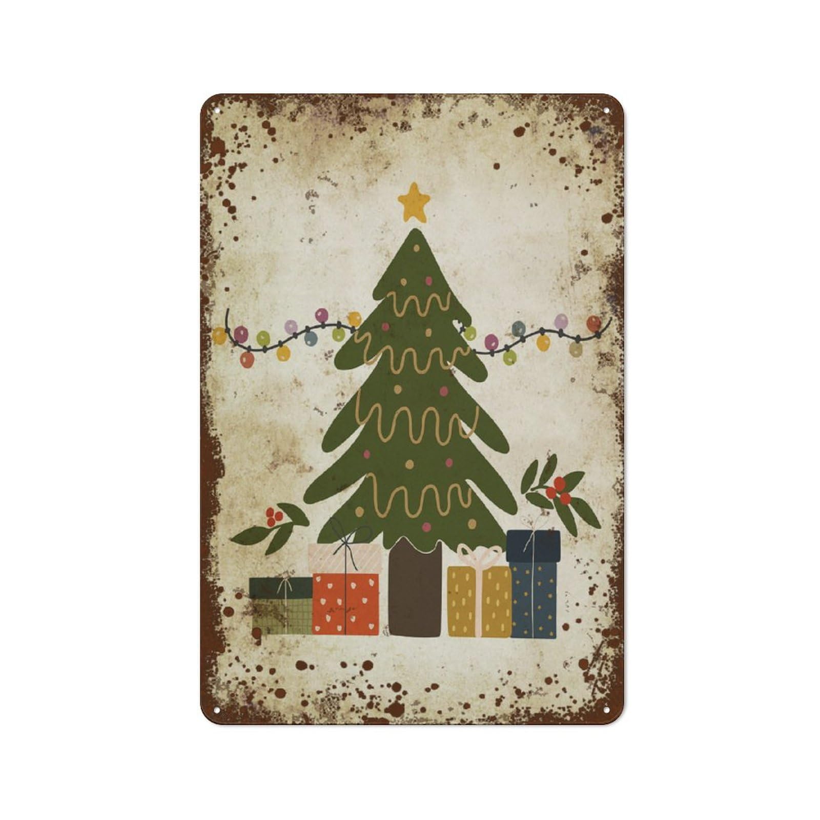 Kwqdozf Style-3 8X12 Inch Christmas Tree Wall Art, Winter New Year Home Decor, Funny Christ