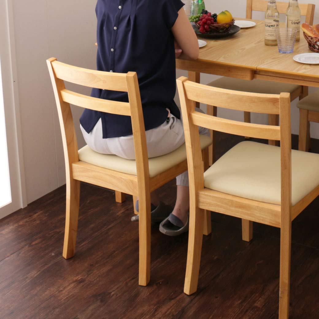 Amazon｜木製ダイニングチェア2脚セット 木製 PVC座面 食事椅子
