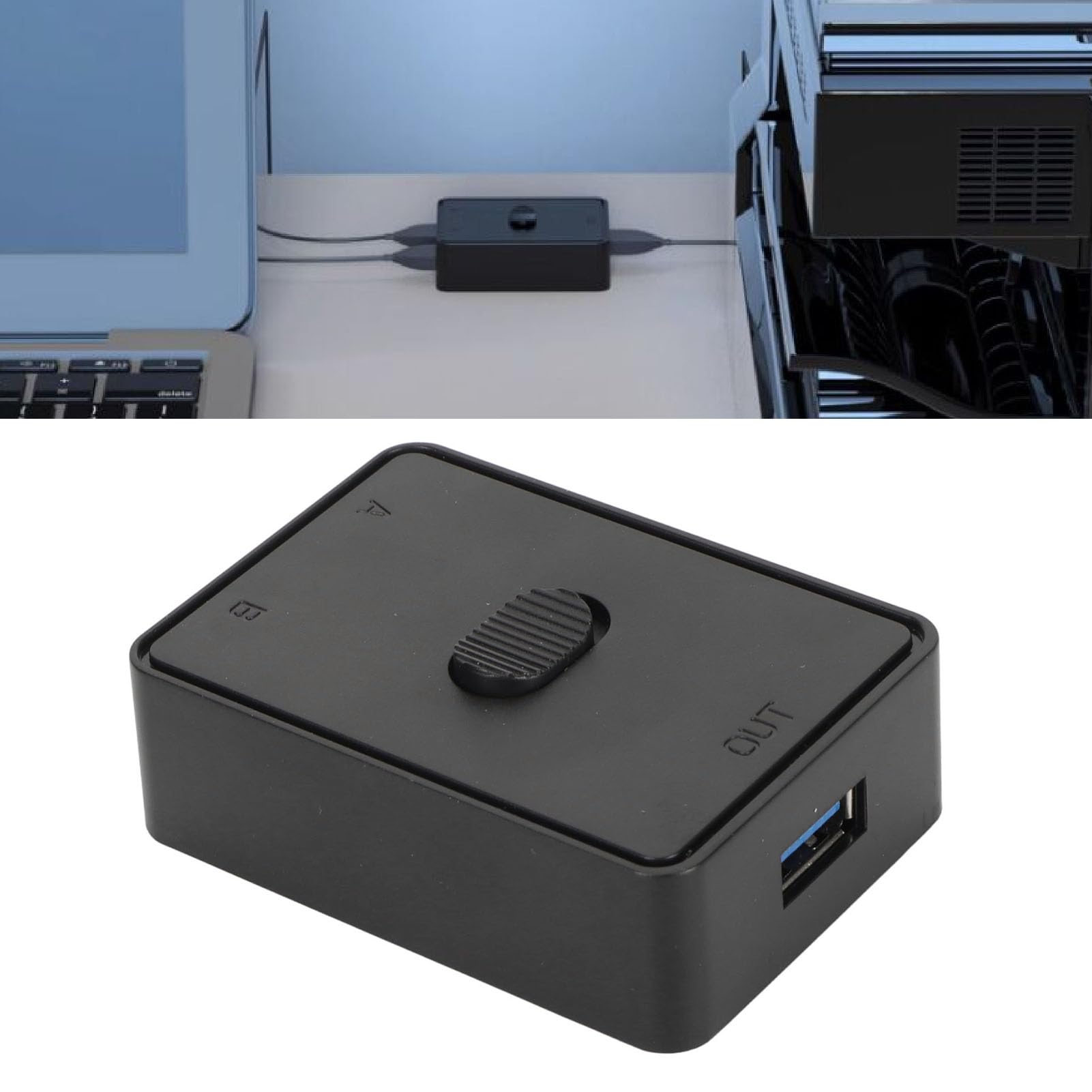 Przełącznik USB KVM, Dwukierunkowe Wyjście 2 w 1. Wskaźniki LED. Selektor Przełączników USB 3.0. Przenośna Funkcja Plug and Play dla drukarki.