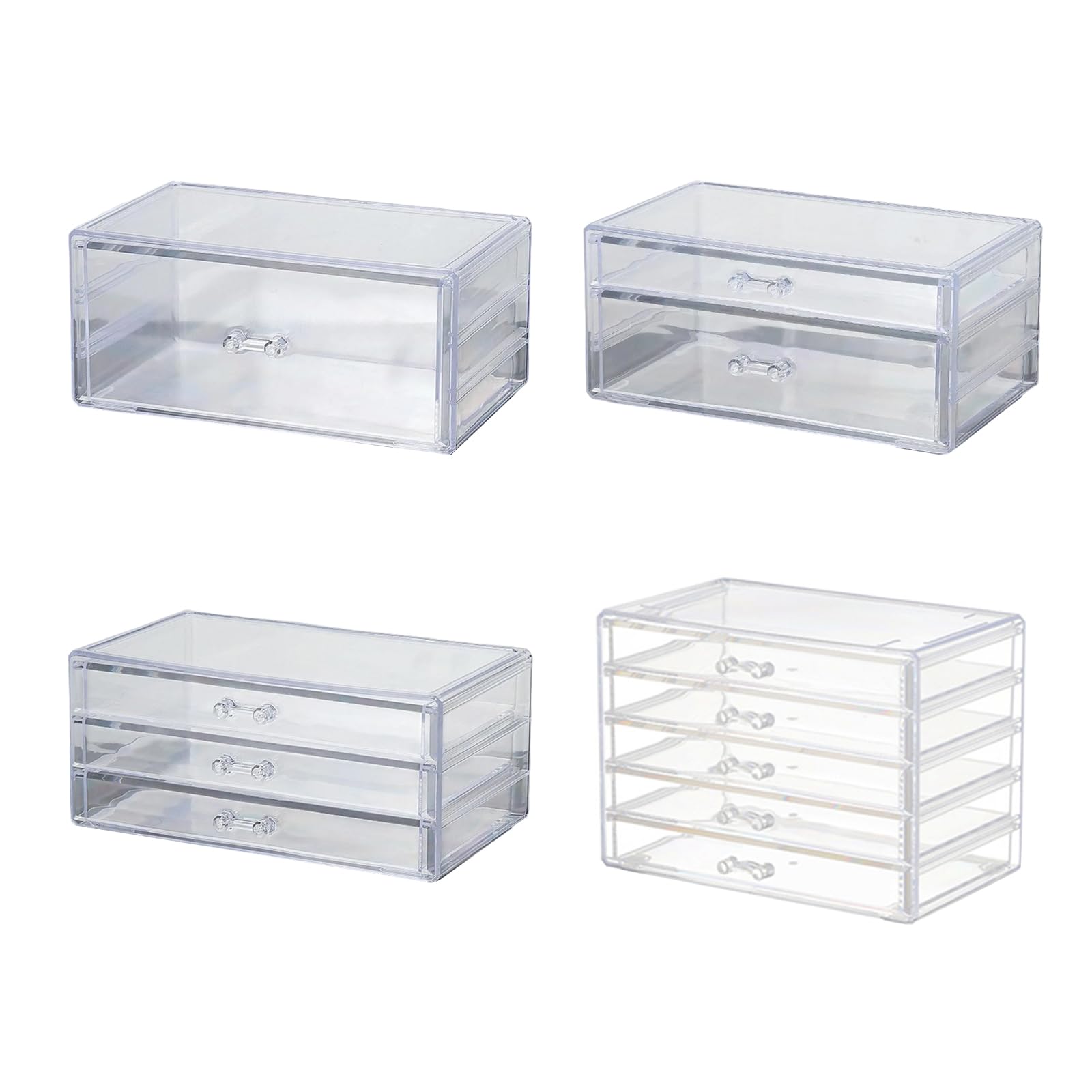 Make up und Schmuckschubladen Organizer aus Acryl, Schönheitsbehälter mit mehrschichtigem Design für Zuhause und den Schminktisch, Schminkschubladen Organizer