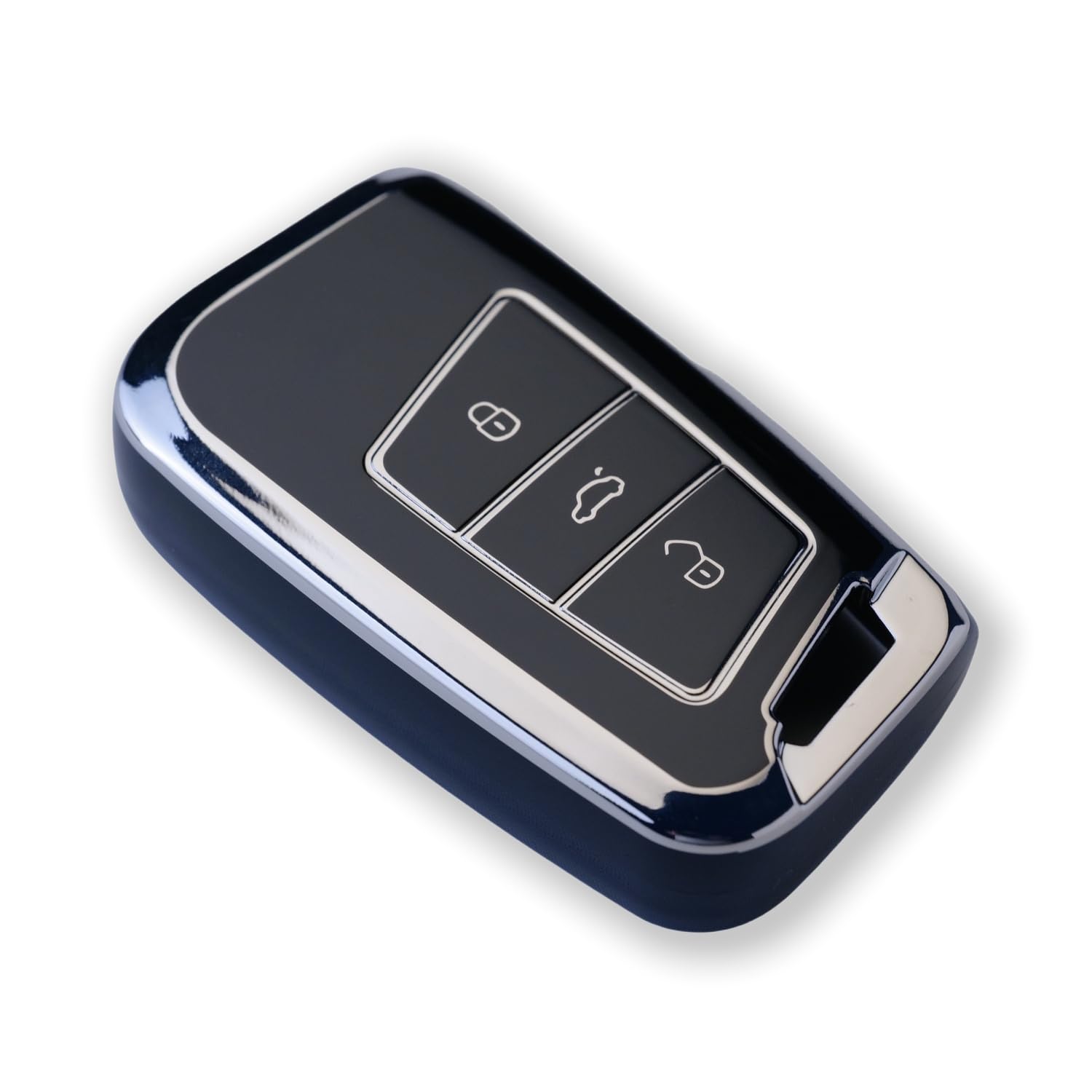 RUXYAXFOL TPU copertura chiave auto per VW Golf 7 Passat B8 Seat Leon Ibiza Toucan T-Cross Polo CC Skoda Superb Kodiaq Custodia chiave auto, 2 pezzi, nero e argento