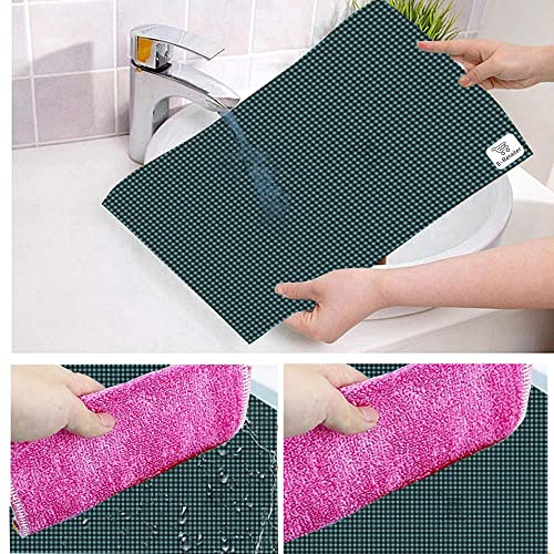 Image of Multipurpose Waterproof PVC Refrigerator /Fridge Drawer Mats Washable Non-Slip Shelf Liners for Kitchen Set of 4 Pcs (Black Check, 17.5x11.5 Inch)