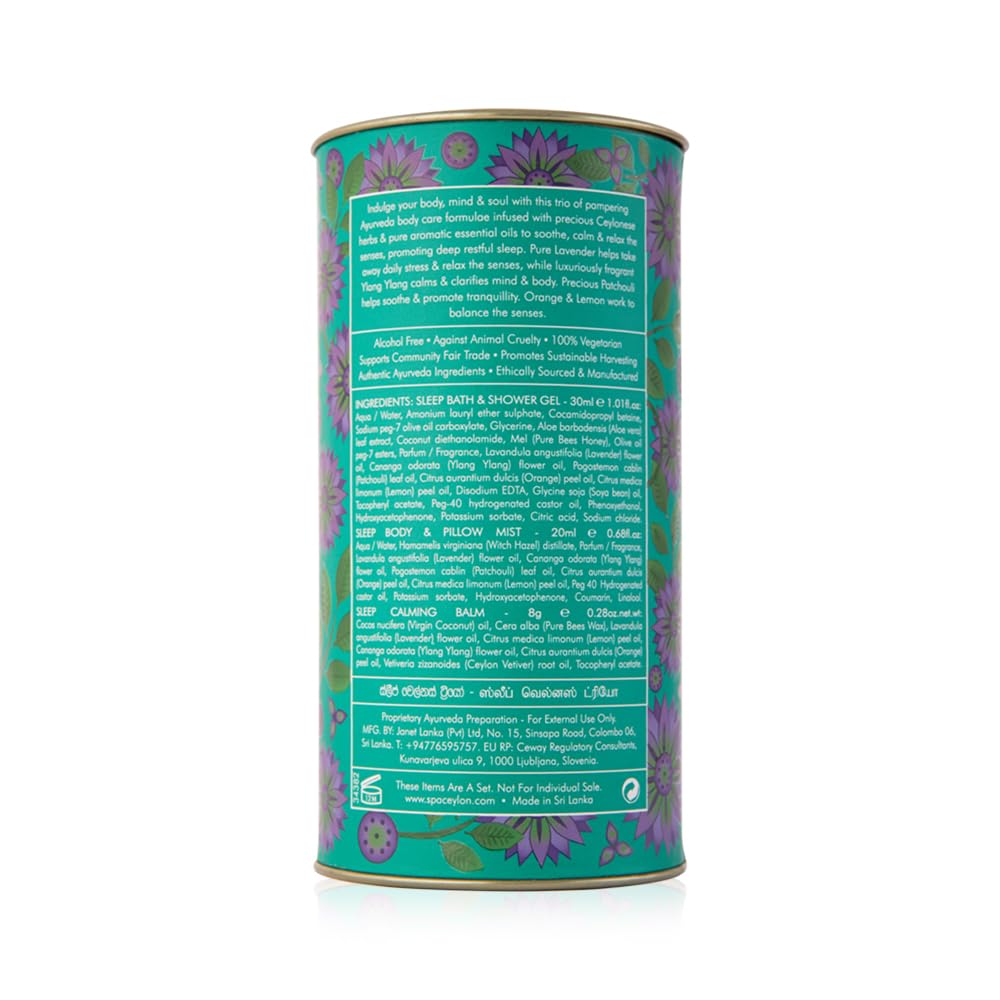 Spa Ceylon Sleep Wellness Trio Set | Restful spa essential for nutritious skin | Natural material | Ayurvedic | Body gift set for christmas gift Spa Ceylon Sleep Wellness Trio Set | Restful spa essential for nutritious skin | Natural material | Ayurvedic | Body gift set for christmas gift