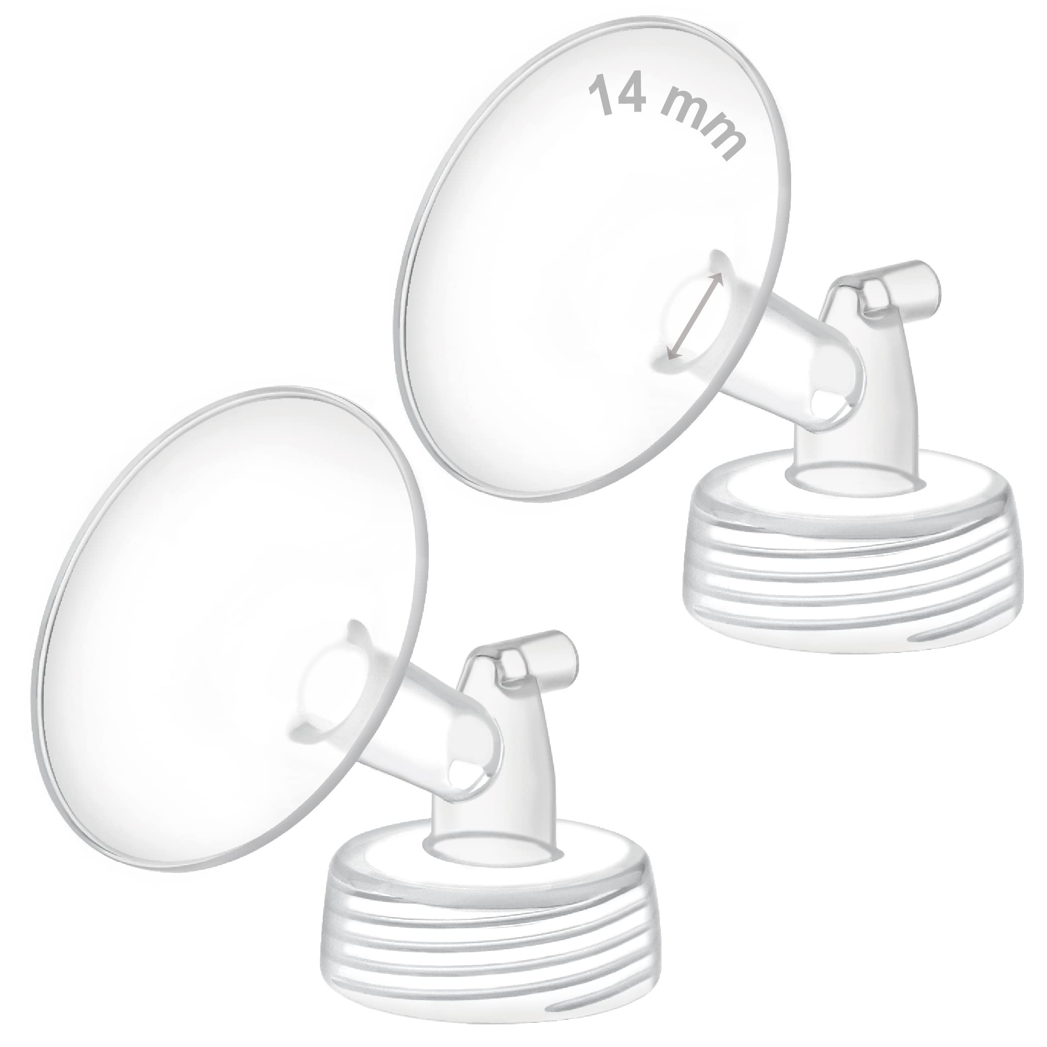 Maymom Moedermelkzak-adapter met brede hals, 2e generatie, compatibel met Spectra en Avent kolven; geschikt voor de meeste melkzakken incl. Lansinoh, 2 stuks