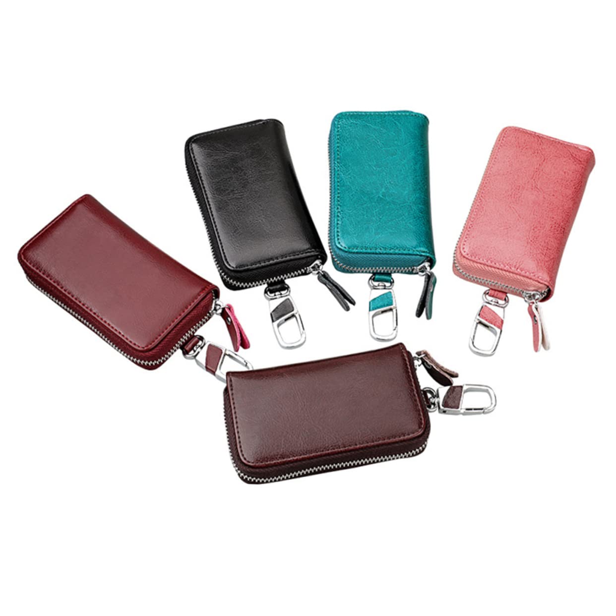 GLEAVI 3piezas Bolsa De Cintura De Cuero para Llaves De Coche Estilo Chic y Funcional Diseño Duradero y Seguro Protege Tus Llaves De Perdida y Rasguños para Tipos Mosquetón para Colgar