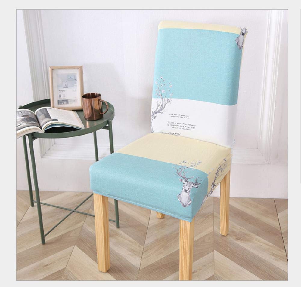 Stuhlhussen 6er Set Hellblau Gelb Weiß Stuhlhussen Weiche Elasthan Stuhlhusse Stretch Abnehmbare Waschbar Stuhlhussen Schwingstuhl Langlebig Universal Sehr Pflegeleicht Stuhlbezug