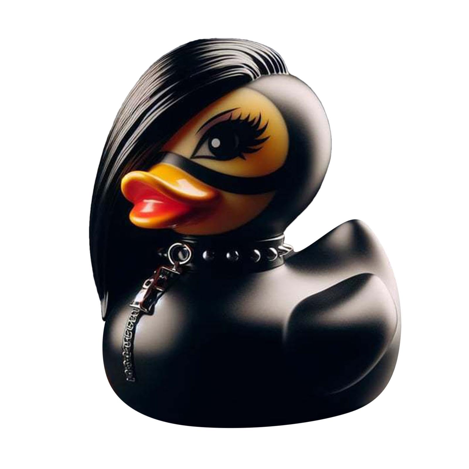 Xiixuuj Duckieville Duck Figurines, Rubber Duck Bath, Black Ducksville Duck, Resin Evil Rubber Duck, Novelty Gothic Style Dark Rubber Duck Decoration For Bedroom/School/Living Room