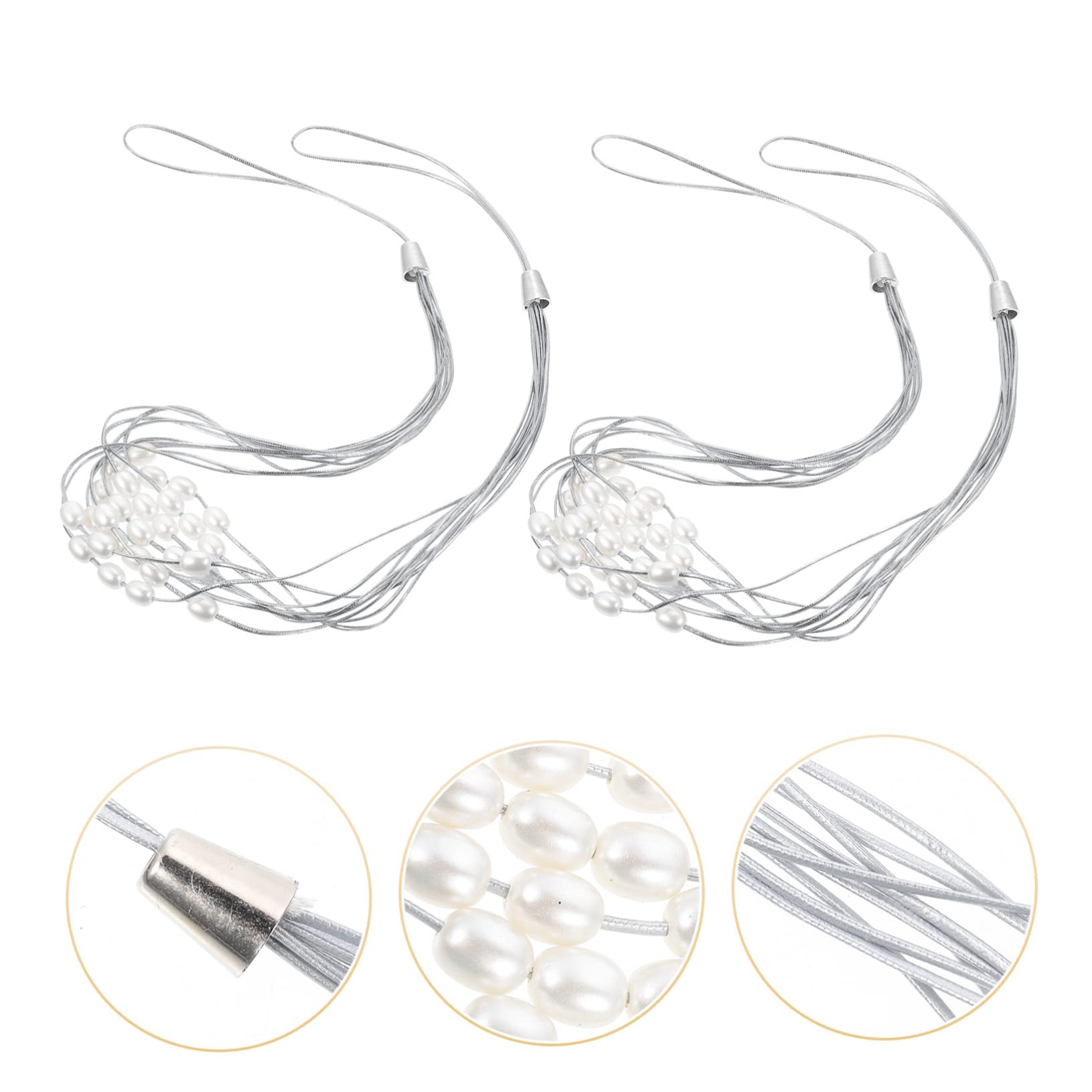 VOSAREA 10pièces Attaches Rideaux Perles Design Élégant pour Fenêtres Fixation Pratique Et Décorative pour Salon Chambre Cuisine Et Bureau