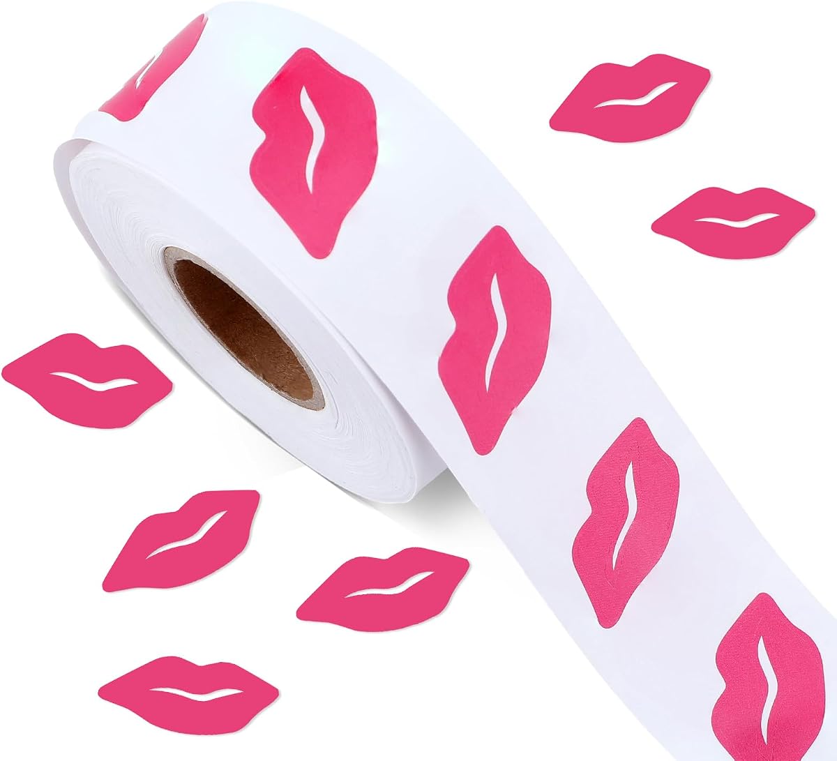 Crtiin Roll of 500 Pieces Tanning Stickers for Body, Lip Pattern | Sunbathing Tanning Bed Stickers Perforated Self Adhesive Body Decals for Suntan Outdoor Indoor Beach Salon Supplies