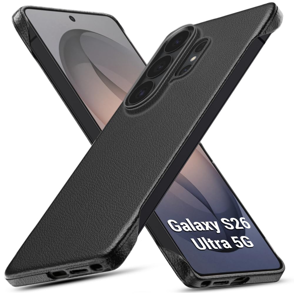 TheGiftKart Hybrid Ultimate Slim Back Case Cover for Samsung Galaxy S26 Ultra 5G | Lightweight Profile | Hard Back Cover Case (PC & TPU, Metal Camera Ring, Leather Texture Finish, Grey) — Amazon image 9