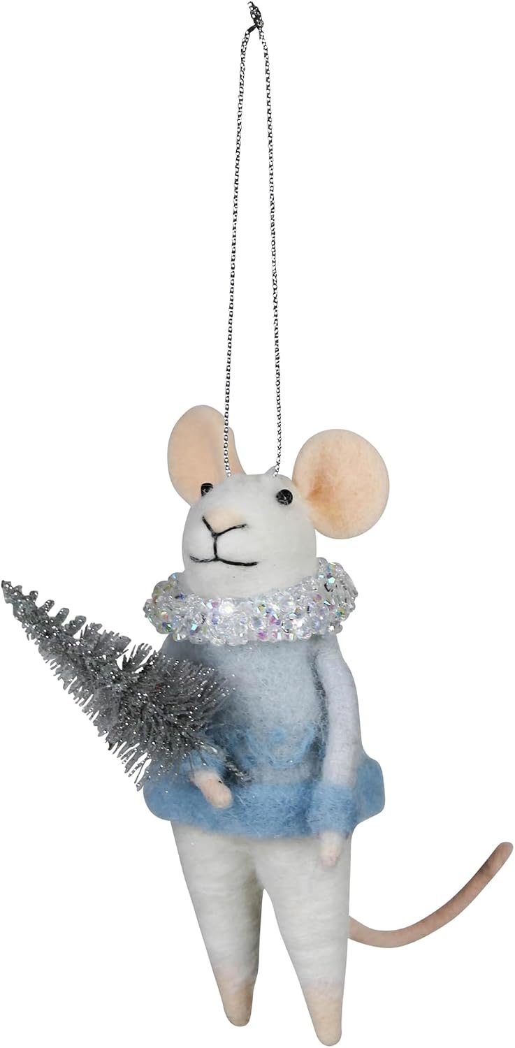 HomArt Wintertime Mice Ornaments, Felt, Set of 3, 5-Inch image 2