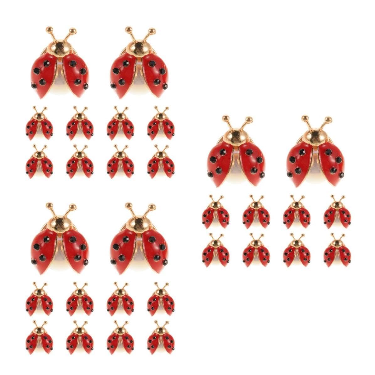 30 Pezzi Spilla Coccinella Vintage in Lega per Donna, per Abiti e | Fissaggio Nascosto, Struttura Robusta, Cristalli Lisci, Uso Quotidiano in Ufficio, per Sciarpe e Giacche